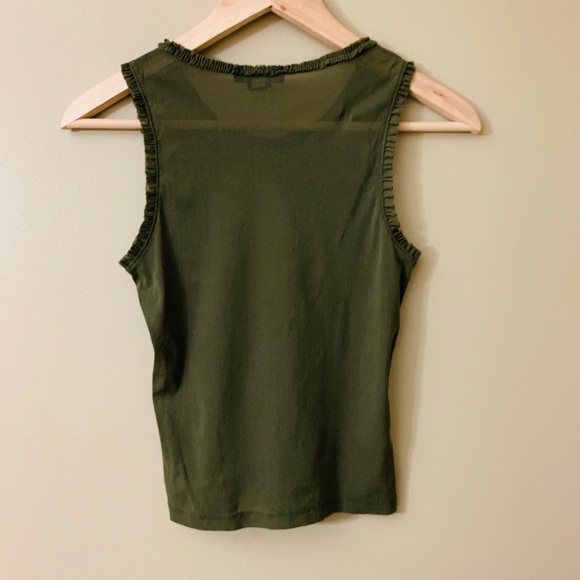 2/$20 Kenneth Cole Sheer Olive Green Tank Top - Picture 11 of 13